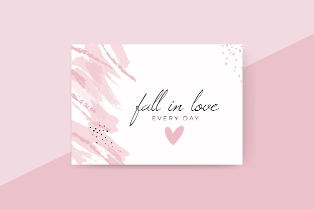 Vector gratuito tarjeta de san valentín monocolor pintada abstracta