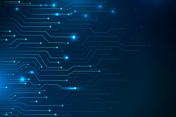 Vector gratuito tecnología de redes futurista azul