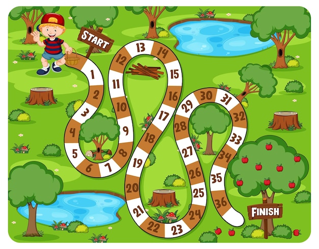 Vector gratuito tema del parque del juego de mesa path