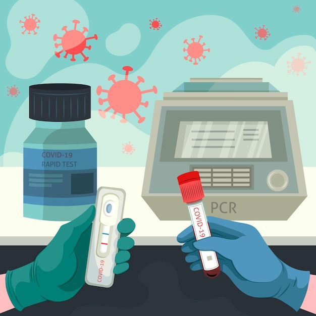 Vector gratuito tipo de prueba de coronavirus