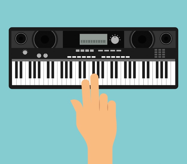 Vector gratuito tocar el piano a mano