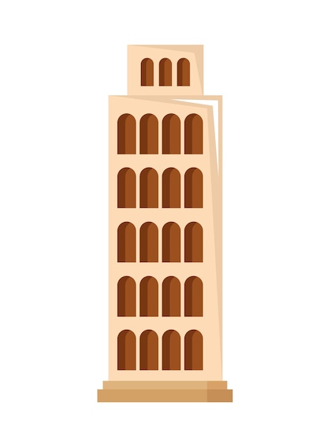 Vector gratuito torre de pisa aislada