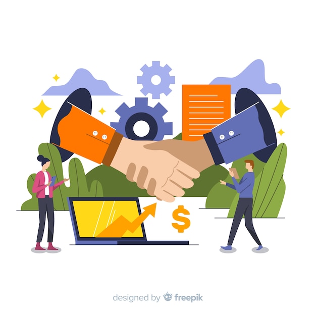 Vector gratuito trato de negocios