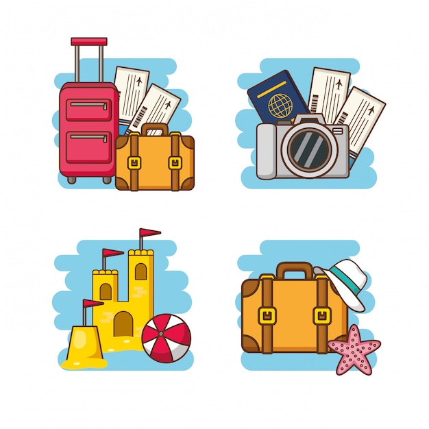 Vector gratuito vacaciones en la playa