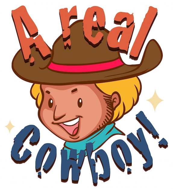 Vector gratuito vaquero real con texto