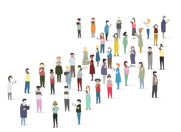 Vector gratuito vector conjunto de personas ilustradas