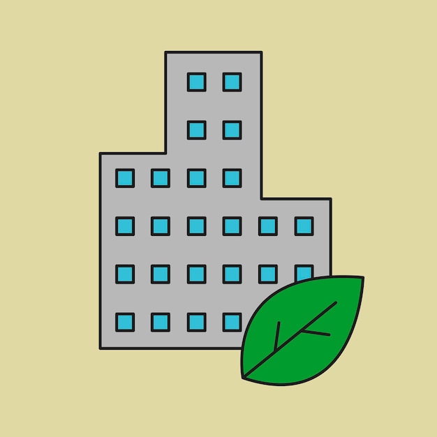 Vector gratuito vector de elemento de diseño de icono de entorno de edificio verde