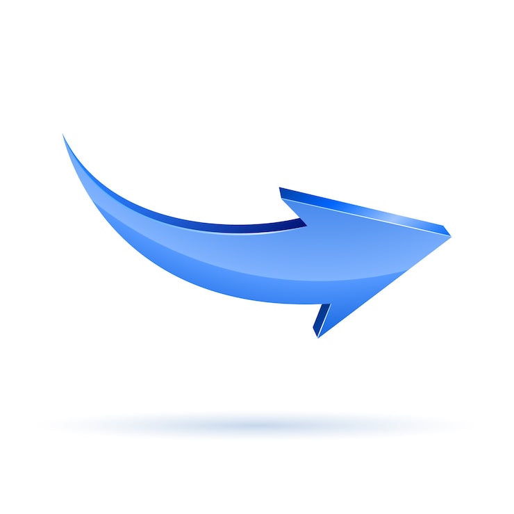 Vector gratuito vector flecha azul aislado en blanco