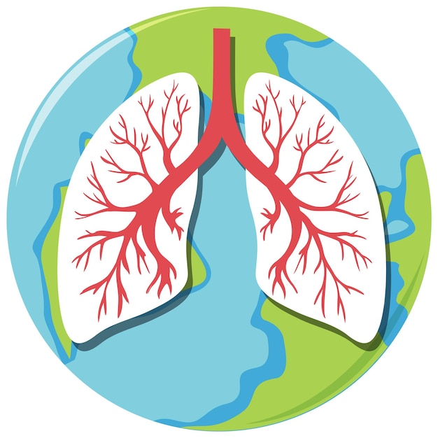 Vector gratuito vector de icono humano de pulmones