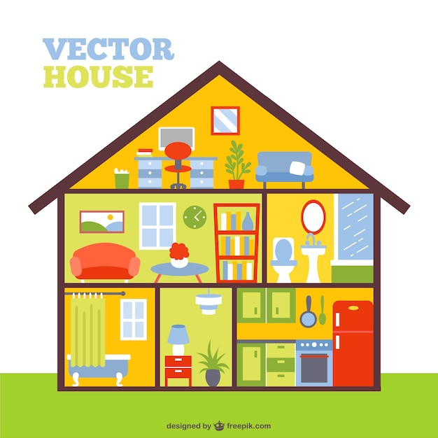 Vector gratuito vector de interior de casa