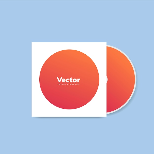 Vector gratuito vector de maqueta de diseño de cubierta de cd