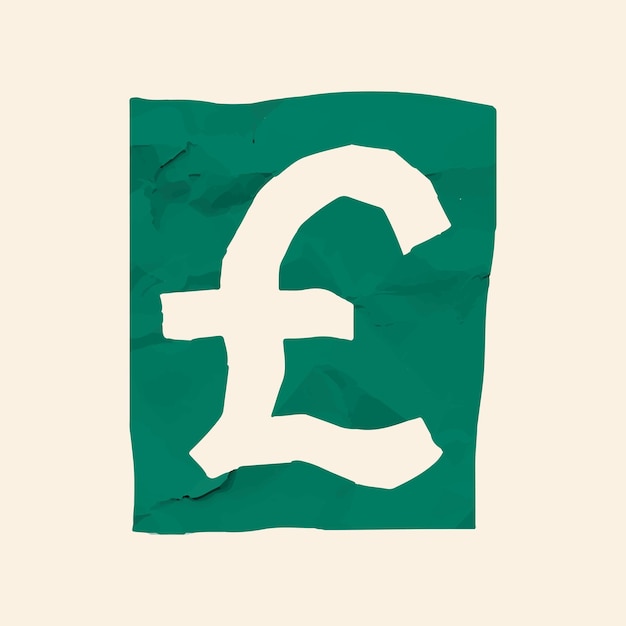 Vector gratuito vector de símbolo de corte de papel de signo de libra