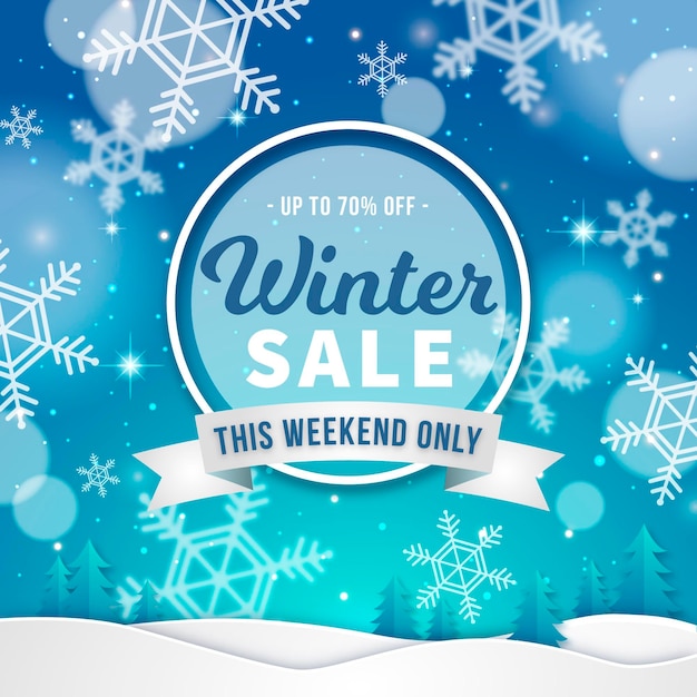 Vector gratuito venta de invierno borrosa