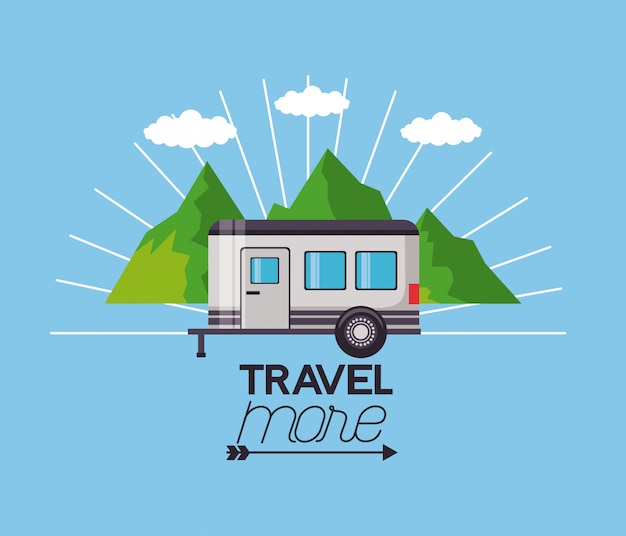 Vector gratuito viajar más ilustración del cartel
