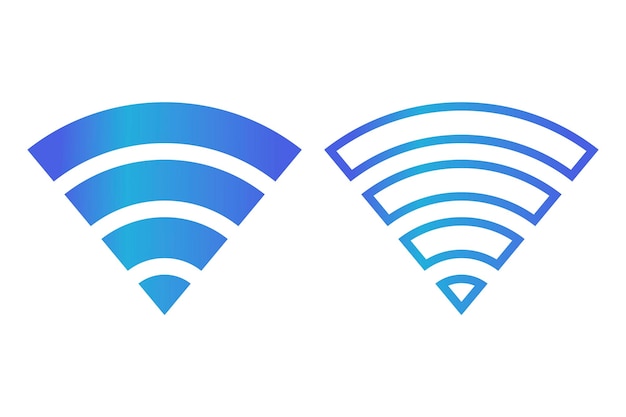 Vector gratuito wifi lleno y gradiente de línea