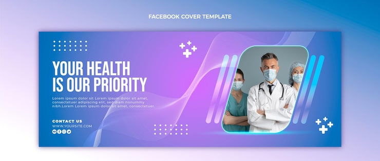 Miễn phí Vector ảnh bìa facebook y tế gradient