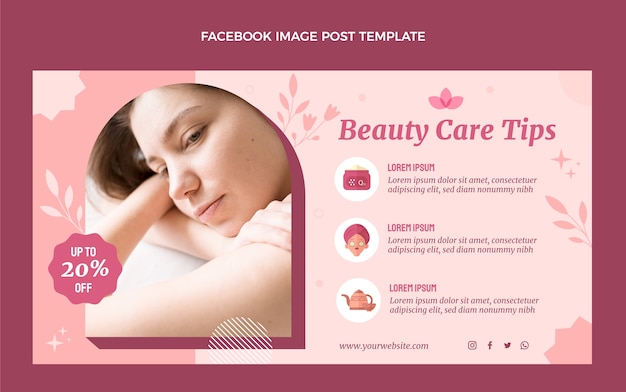 Miễn phí Vector bài đăng facebook spa thiết kế phẳng