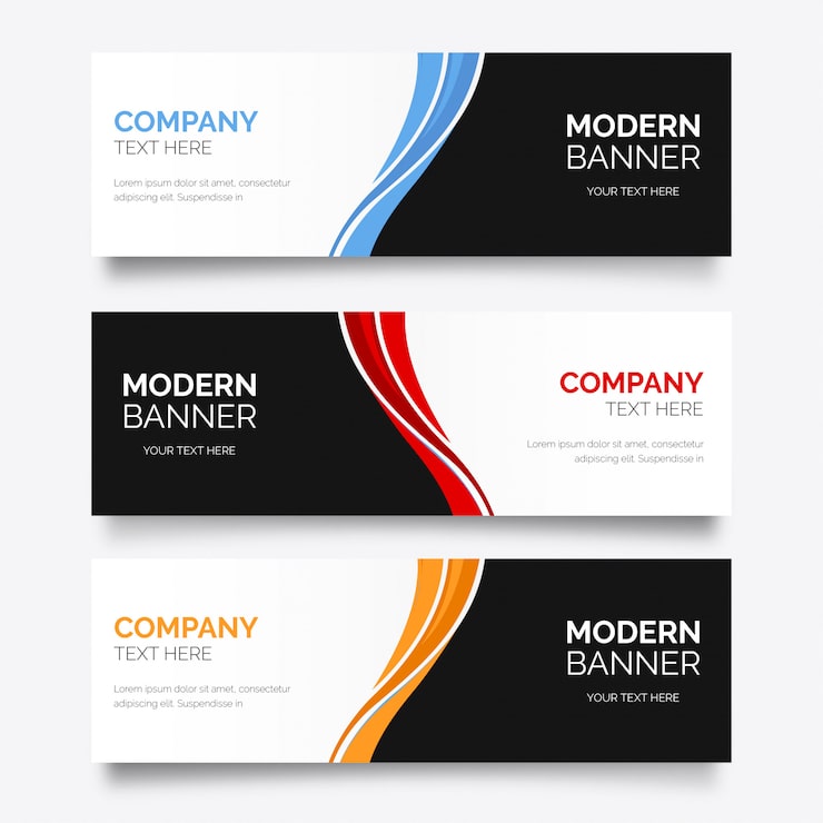 Miễn phí Vector banner doanh nghiệp hiện đại với sóng