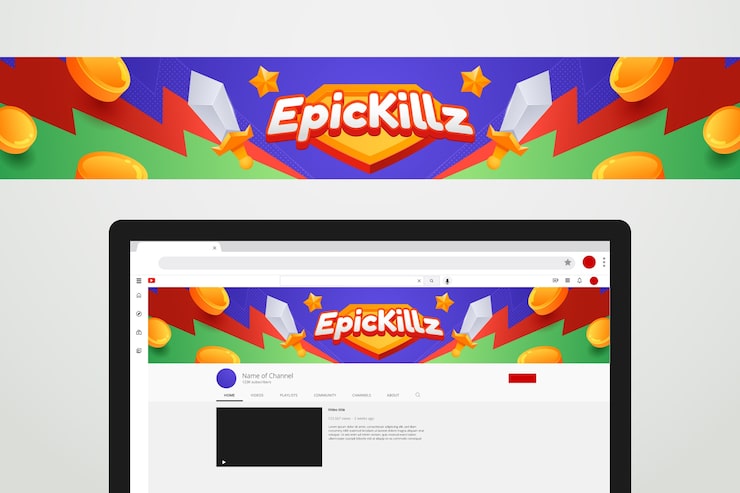Miễn phí Vector banner kênh youtube gradient
