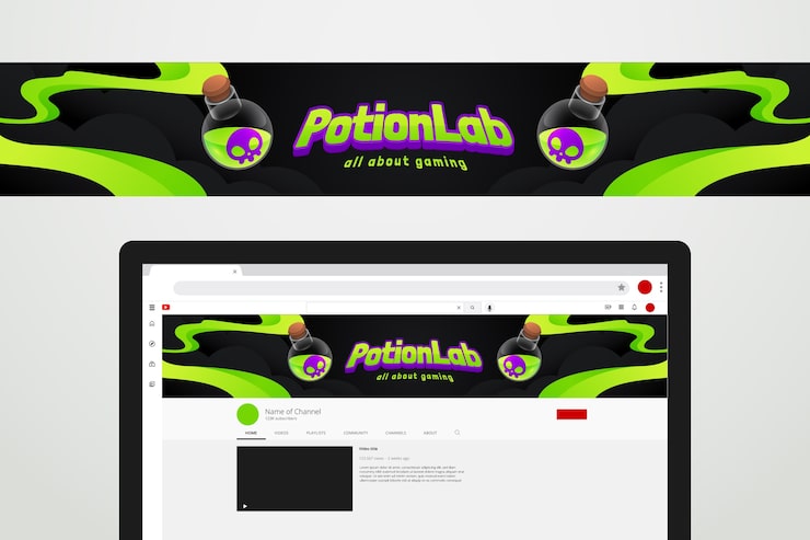 Miễn phí Vector banner kênh youtube gradient