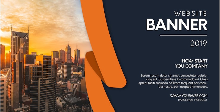 Miễn phí Vector banner trang web chuyên nghiệp với hình dạng màu cam