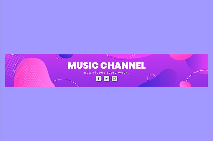Miễn phí Vector banner youtube gradient