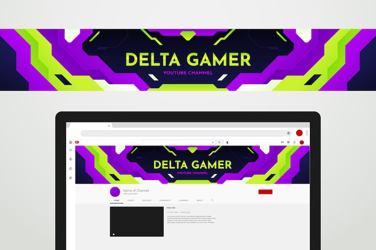 Miễn phí Vector banner youtube màu gradient