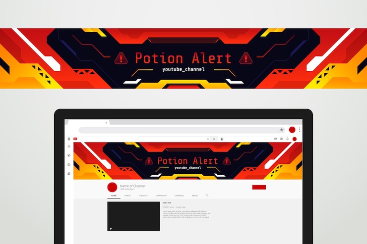 Miễn phí Vector banner youtube màu gradient