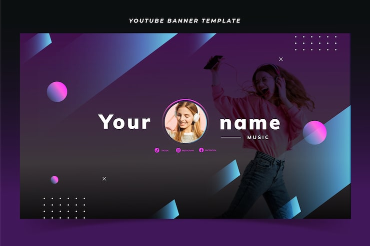 Miễn phí Vector banner youtube truyền thông gradient