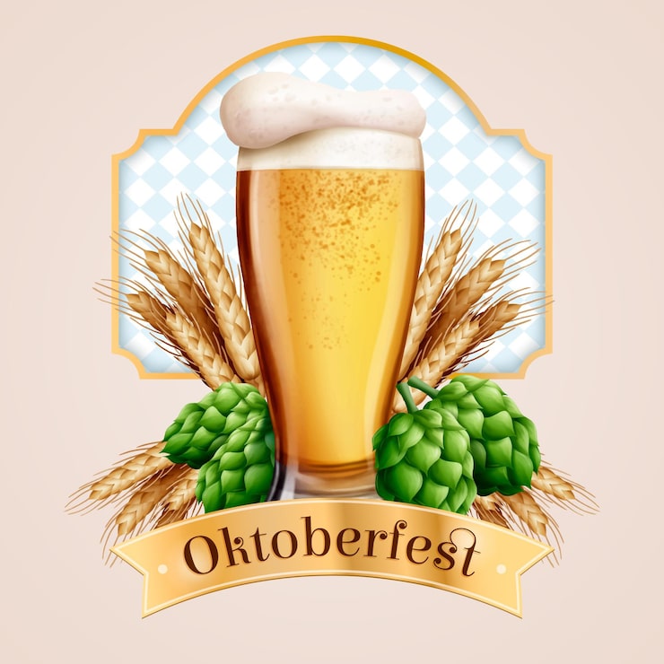 Miễn phí Vector bia truyền thống lễ hội oktoberfest chân thực