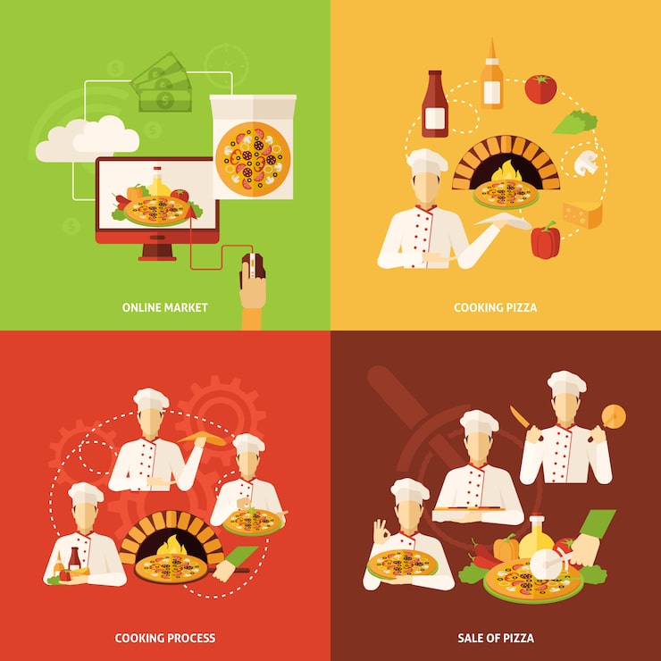 Miễn phí Vector biểu tượng đặt và làm bánh pizza