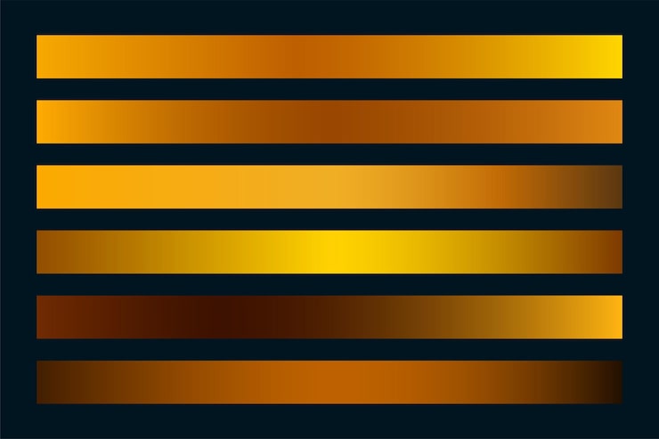 Miễn phí Vector bộ bảng màu gradient vàng kim cho bản trình bày web