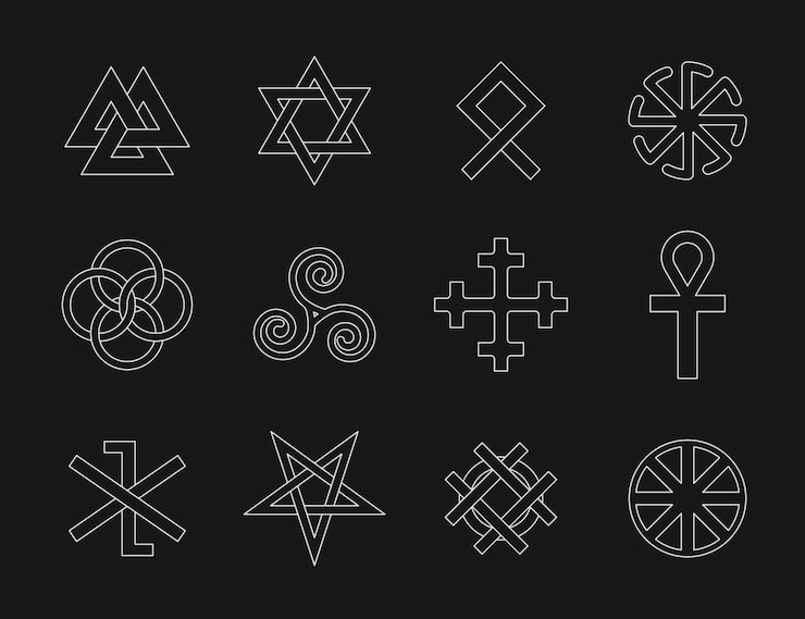 Miễn phí Vector bộ biểu tượng wicca