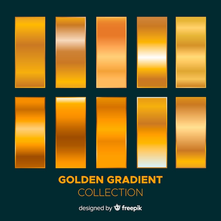 Miễn phí Vector bộ gradient vàng sáng bóng