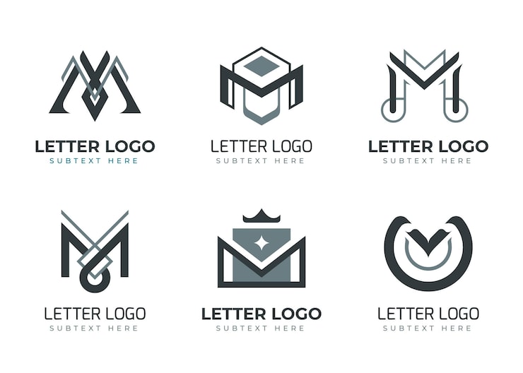 Miễn phí Vector bộ mẫu logo m phẳng
