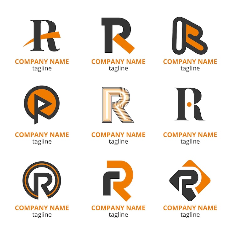 Miễn phí Vector bộ mẫu logo r phẳng