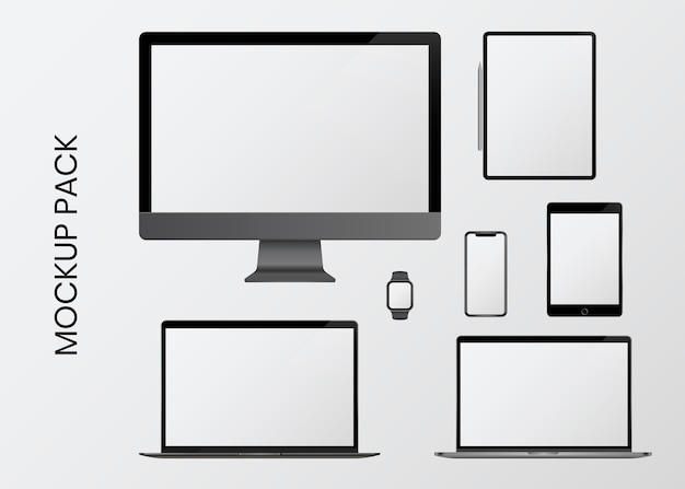 Miễn phí Vector bộ mô hình thiết bị kỹ thuật số