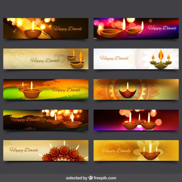 Miễn phí Vector bộ sưu tập banner diwali