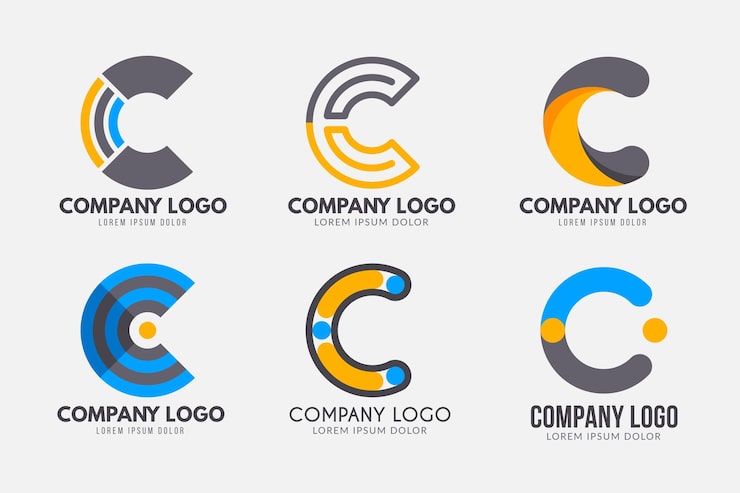 Miễn phí Vector bộ sưu tập logo thiết kế phẳng c