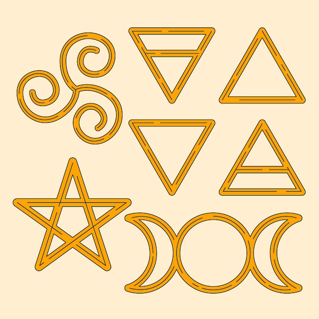 Miễn phí Vector các biểu tượng wicca vẽ tay