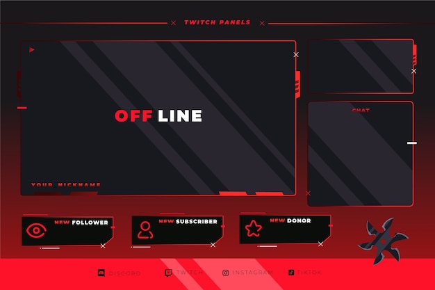 Miễn phí Vector các panel gradient trên twitch