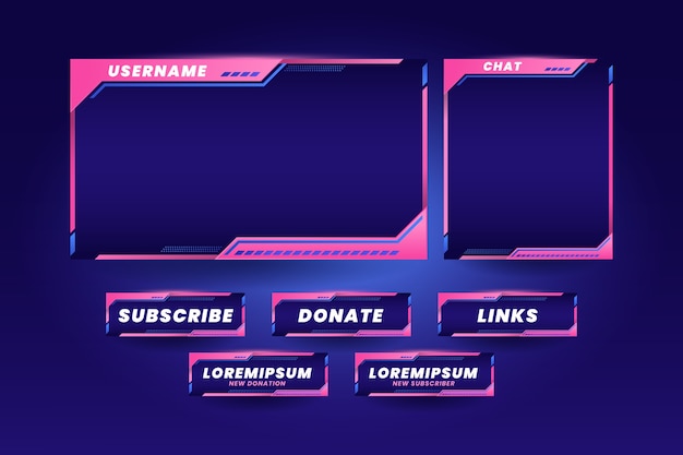 Miễn phí Vector các panel gradient trên twitch