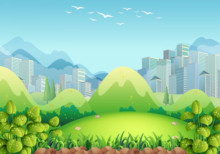 Miễn phí Vector cảnh thiên nhiên với các tòa nhà