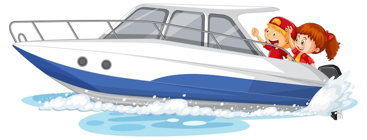 Miễn phí Vector cặp đôi trẻ em trên tàu cao tốc trên nền trắng
