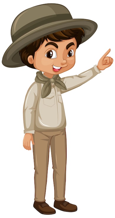 Miễn phí Vector cậu bé trong trang phục safari