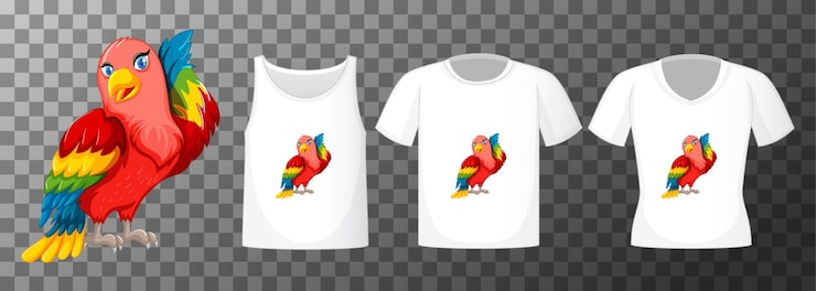Miễn phí Vector chim hoạt hình lovebird với nhiều loại áo