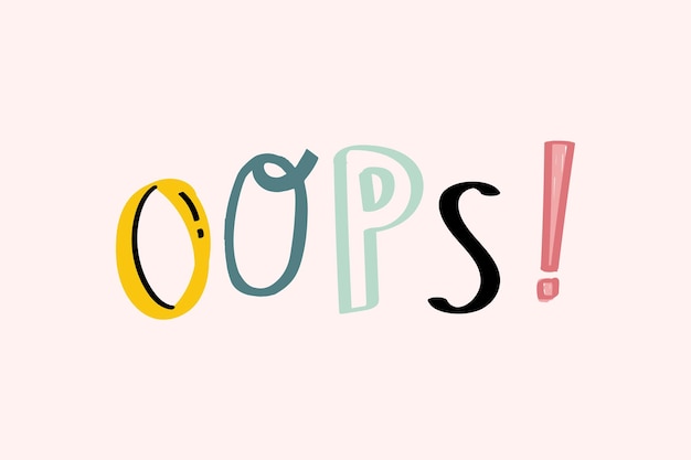 Miễn phí Vector chữ «oops!» vẽ tay vector