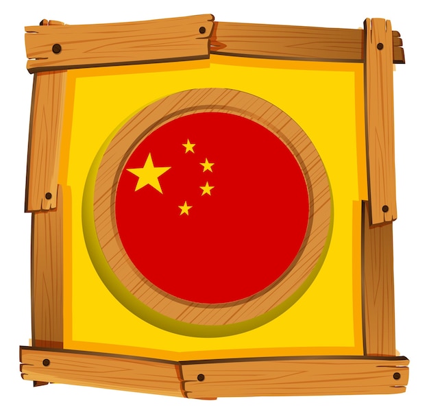 Miễn phí Vector cờ trung quốc trong khung gỗ