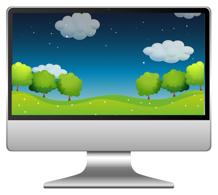 Miễn phí Vector công viên đêm trên màn hình máy tính