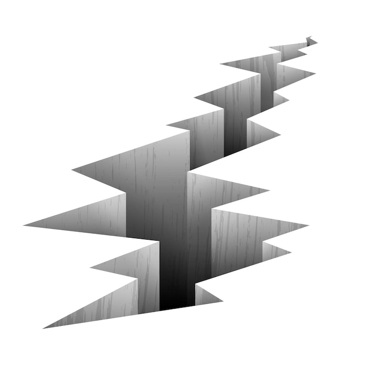 Miễn phí Vector crack fault line in ground illustration. crack in ground after earthquake, crack on surface